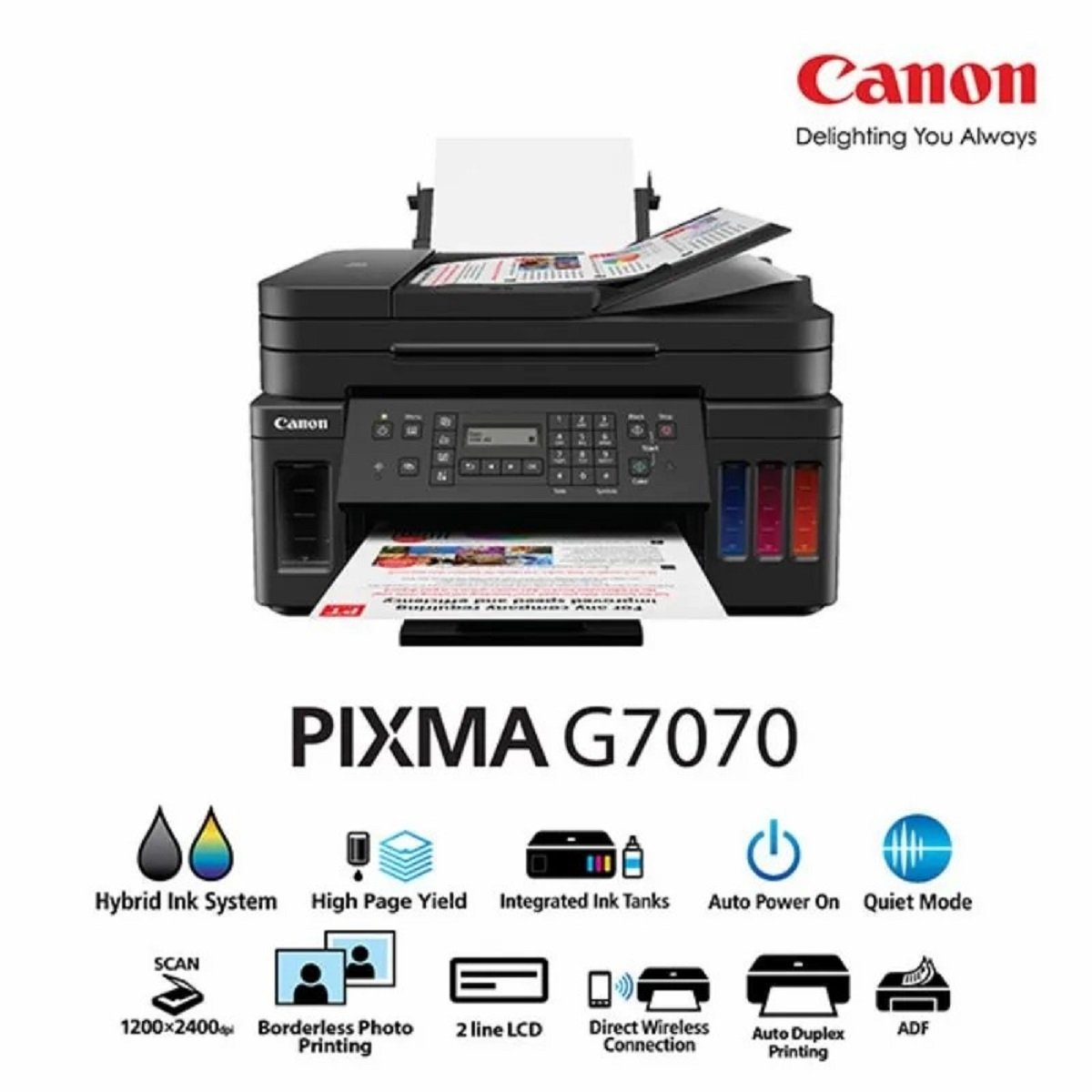 You are currently viewing Canon PIXMA MegaTank G7070 All-in-One Wireless Ink Tank Color Printer with Network, FAX and ADF (Black)